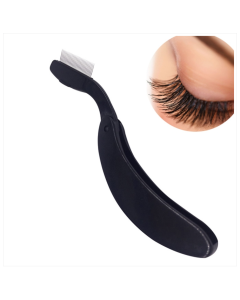 Eyelash folding Comb Eyelash separator Mascara Lift Curl Metal Brush Makeup Tool (pink)