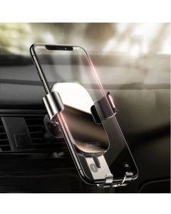 JOYROOM JR-ZS198 Car Air Vent/ Dashboard Alloy Bracket Gravity Linkage 360° Rotation Phone Holder Stand for POCO X3 F3 4.0 inch-7.2 inch Devices - Silver Dashboard Type