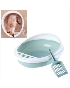 Pet products Semi-enclosed removable spatter-proof litter box Cat toilet with litter scooper