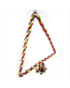 Colored cotton rope bird perched climbing and grinding beak triangle cotton rope swing toy