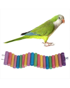 Parrot bird Hamster Colorful log boardwalk ladder toy, size :30cm (color)