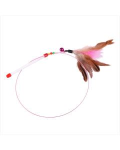 Wire feather teasing wand