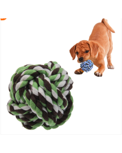 Medium cotton ball pet toy, 7.5cm diameter (random color)