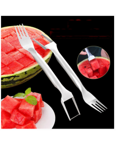 2 in 1 304 stainless steel fruit double-ended watermelon cut fruit fork