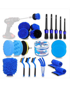 24-piece WRS-CS29 Car Wash Brush set Automotive interior slit cleaning drill brush head