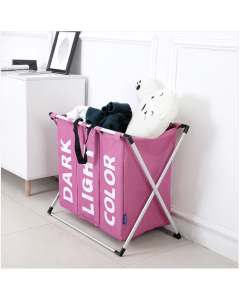 Foldable three-compartment dirty laundry basket Dirty laundry home storage box