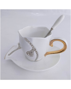 Diamond Design Coffee cup Creative Gift Couple teacup 3D diamond-encrusted porcelain cup
