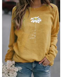 Patchwork Long Sleeve Sweatshirts with Stylish Print Designs