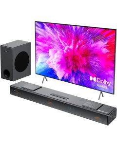 Hiwill A312 Dolby Atmos Sound Bar for Smart TV,400W Peak Power, Compact Bluetooth Soundbar Speaker, eARC/ARC/Optical for Home - EU Plug