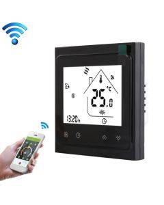 BHT-002GALW 3A Load Water Heating Type LCD Digital Heating Room Thermostat with Time Display, WiFi Control(Black)