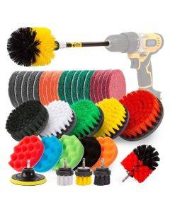 37 piece set of floor, wall, window glass cleaning and descaling electric drill brush head set