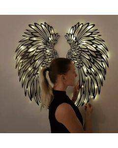 1 PAIR ANGEL WINGS METAL WALL ART WITH LED LIGHTS-2