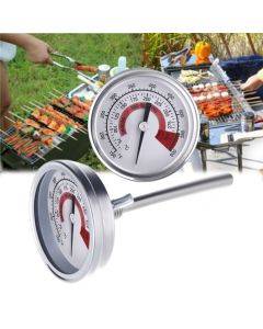 Stainless Steel Oven Thermometers BBQ Smoker Pit Grill Bimetallic Thermometer Temp Gauge Cooking Tools with Dual Display & Anti-fog Glass