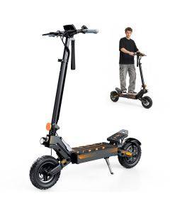 iScooter W10 Electric Scooter,48V 15Ah Battery, 800W Peak Motor, 11-inch Tubeless Off-Road Tires, 55+ km Range, 4 Speed Modes, App Control, Front & Rear Disc Brakes + Concealed Electronic Brake, 150 kg Max Load
