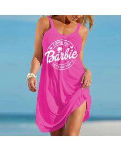 Barbie Round neck sleeveless printed dress