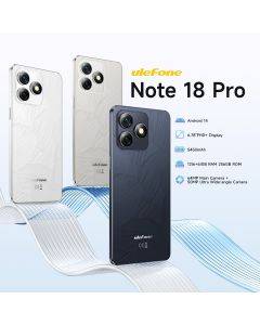 Ulefone Note 18 Pro Smartphone 6GB+256GB 6.78'' Android 14 MediaTek Helio G91 5450mAh 64MP Main Cameras 18W NFC 4G Cellphone