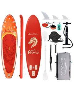 FunWater SUPFR19E 350cm Inflatable Stand Up Paddle Board Complete Set with Seat Adjustable Paddle Pump ISUP Backpack Leash for Adults Multiple Skill Levels