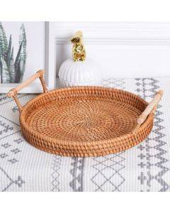 GP23 Braided Sweet Vegetable Fruit Snack Storage Tray Basket, Size: S