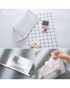 Stripe Style Portable Travel Cosmetic Organizer Bag, Size: 23*14*9cm, Random Color Delivery