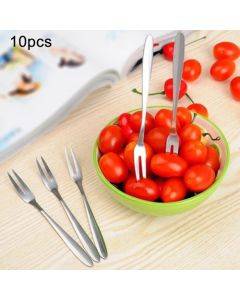10 PCS Stainless Steel Fruit Fork Creative Environmental Small Fruit Prong