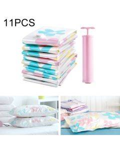 11 PCS Space Saving Sunflowers Pattern Vacuum Storage Bag, Thinken Quilts Clothing Vacuum Seal Storage Bag with a Hand Pump, Including: 3 PCS 80*100 cm,2 PCS 60*80 cm, 3 PCS 50*70 cm, 2 PCS 40*60 cm