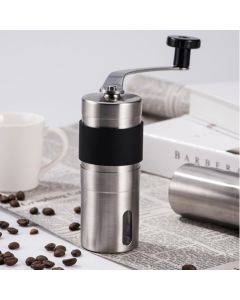 Portable Conical Burr Mill Manual Stainless Steel Hand Crank Coffee Bean Grinder with Silicone Ring, Capacity: 40g