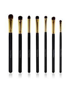 HappyMakeup 7 pieces makeup brushes, eye shadow brushes, makeup tools set (black gold)