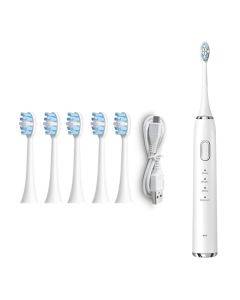 Original Lenovo B002.1-C2 USB rechargeable wireless sound wave electric toothbrush with 5 antibacterial brush heads
