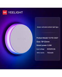 Yeelight RGB Night Light Magnetic, Light-Sensing, and Motion-Activated Ambient Lamp for Bedrooms, Hallways, and Bedside Use