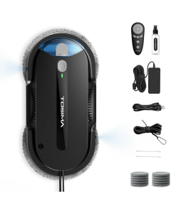 Tosima X1 Window Cleaning Robot, 6400Pa Max Adaptive Suction, Dual Auto-Spray Smart Window Cleaner with Smart Navigation, Remote Control and Triple Safety, Anti-Drop, for All Smooth Surfaces