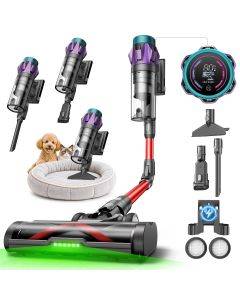 Ultenic U18 Pro Cordless Stick Vacuum Cleaner – Low Noise, LED Display, 600W 55Kpa Strong Suction, 80min Max Runtime, 180° Bendable Wand, Self-Standing Design. Perfect for Pet Hair, Carpets & Hard Floors