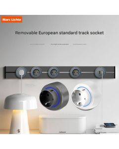 European Standard Track Socket Household Movable Power Slide Rail Power Strip Surface Mounted