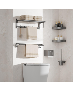 Xiaomi Youpin Higold Bathroom Wall-Mounted Storage Rack, Towel Rack, Toilet Brush and Tissue Holder Set (6-piece set)