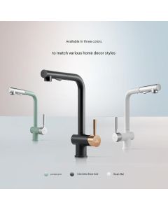 HIGOLD P-Series Pull-Out Kitchen Faucet – 304 Stainless Steel, Hot/Cold Swivel & Extendable, Anti-Splash Design