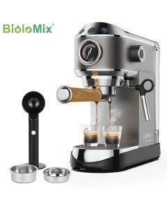 BioloMix CM7008 Semi Automatic Powder Coffee Machine,with Milk Steam Frother Wand, for Espresso, Cappuccino, Latte and Mocha
