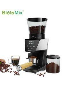 BioloMix 706 Automatic Burr Mill Electric Coffee Grinder with 30 Gears for Espresso American Coffee Pour Over Visual Bean Storage