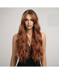 Large Wave Women's Center Split bangs Gradual Long Curly Hair Chemical Fiber Wig (8160)