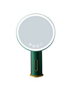 Smart LED makeup mirror, desktop dressing mirror, three-color light (color: green)