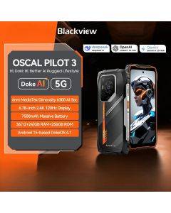 Blackview OSCAL PILOT 3 5G AI Rugged Smartphone MTK 6300, 6.78" 2.4K Display 120Hz, 12GB 256GB, 7500Amh Phones