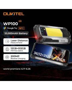 Oukitel WP100 5G Rugged Smartphone Rangefinder 33000mAh 12GB+512GB 66W Android14 Mobile Phone 6.8"FHD+ 200MP Camera