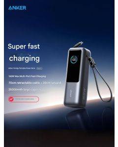 Anker Laptop Power Bank 25000mAh External Battery with 3 100W USB-C Ports for Charging Multiple Devices