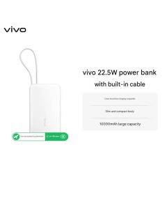 vivo 10000mAh 22.5W power bank with built-in cable