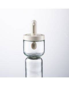 Pepper Cruet Oil Bottle Spoon Cover Glass Honey Seasoning Bottle Set Kitchen Condiment Jar