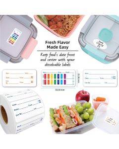 Dissolving label 1x2" biodegradable self-adhesive food freezer storage water-soluble self-adhesive label paper