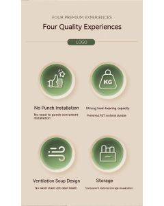 Light Luxury Bathroom Kitchen Toilet Cosmetic Swivel Shelf No Hole Wall Mounted Drainage Swivel Corner shelf