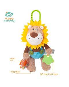 Happy monkey baby doll cute cartoon animal stroller pendant doll comfort baby toy manufacturer