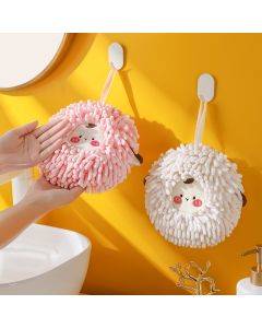Cute Cartoon Sheep Chenille Handball Wipe Hanging Towel Kitchen Thickened Water Absorption Quick Drying Toilet Decoration