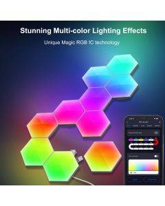 Tuya Gaming ambient light smart odd light board background wall quantum light sound control sensor APP remote control honeycomb bedroom wall light