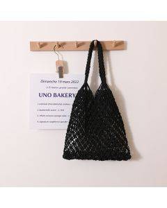 Chic wind cotton thread hand-woven bag beach bag women's bag one-shoulder portable leisure hollow travel holiday fishnet bag
