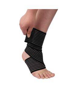 Wholesale custom ankle support breathable winding self-adhesive elastic pressurized belt ankle support sports fitness anti-sprain adjustable